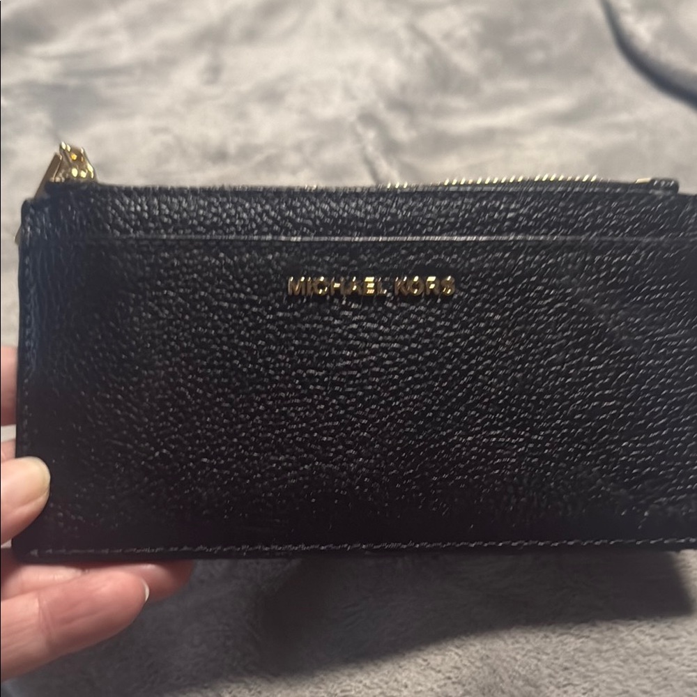 Michael Kors Black Textured Card Wallet